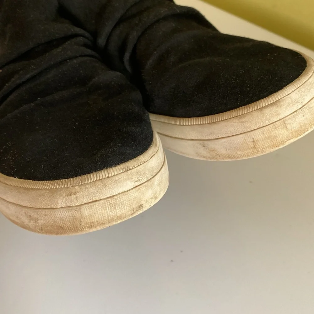 Sperry Black Suede High Top Zipper Sneakers Size 10
